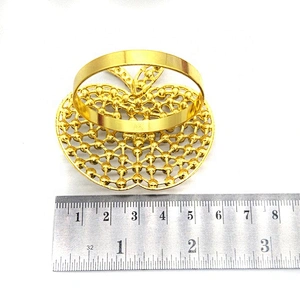 Wholesale Gold alloy rhinestone apple Napkin Ring for Events Wedding Dinner
