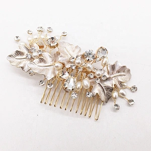 top seller 2019 trending styling hair comb wedding curly hair rhinestone bead comb factory price