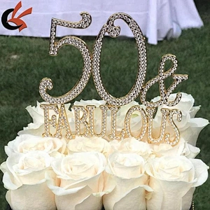 40 & FABULOUS Crystal Rhinestone Cake Topper