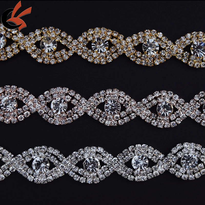 Rhinestone Applique Crystal Trim for Bridal Sash
