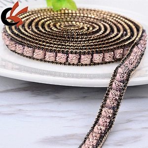 Iron on glass beads hot fix rhinestones trimming tape