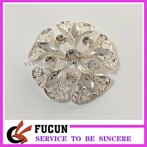 high quality metal and crystal rhinestone women floral brooch/irish channel brooch pins