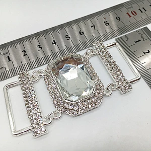 fashion Metal Accessories clear rhinestone bikini connector for Swimwear