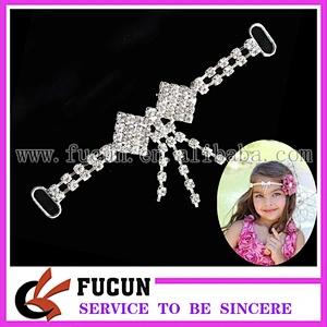 Double Heart Rhinestone Connector Slider Wedding Bridal Accessories