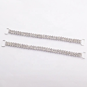 diamante 2 rows design rhinestone crystal clear bikini connector for swimsuit