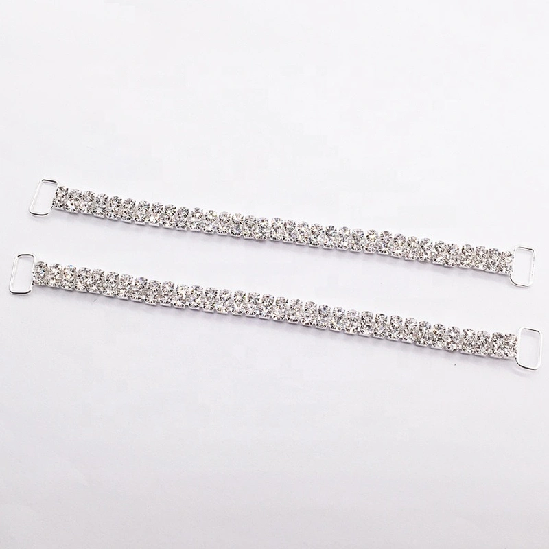 diamante 2 rows design rhinestone crystal clear bikini connector for swimsuit