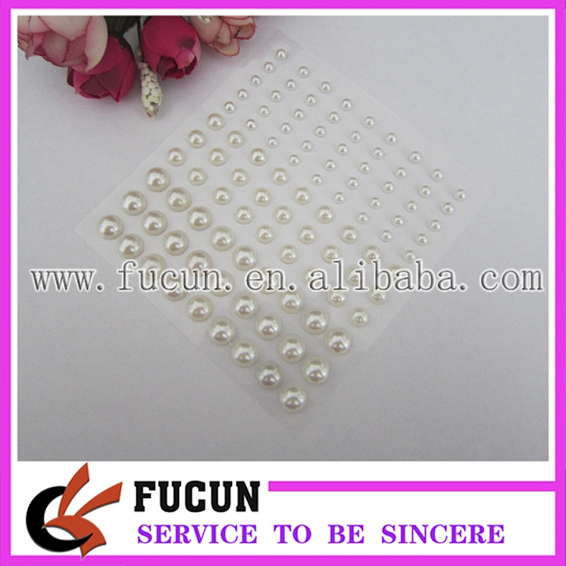 Fashion Strips Ivory Pearl Self Adhesive Rhinestone Clusters Stickers