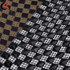 2019 new sparklyl rainbow square glass rhinestone mesh heat transfer rhinestone mesh