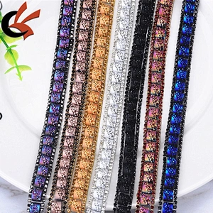 New arrival hot fix iron on rhinestone resin trimming
