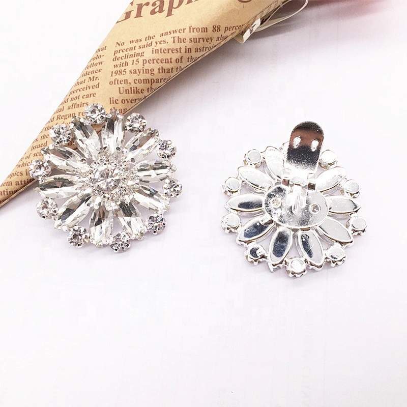 Shoe ornament 2020 factory wholesale rhinestone transparent buckle women summer thick heel shoe clip buckle