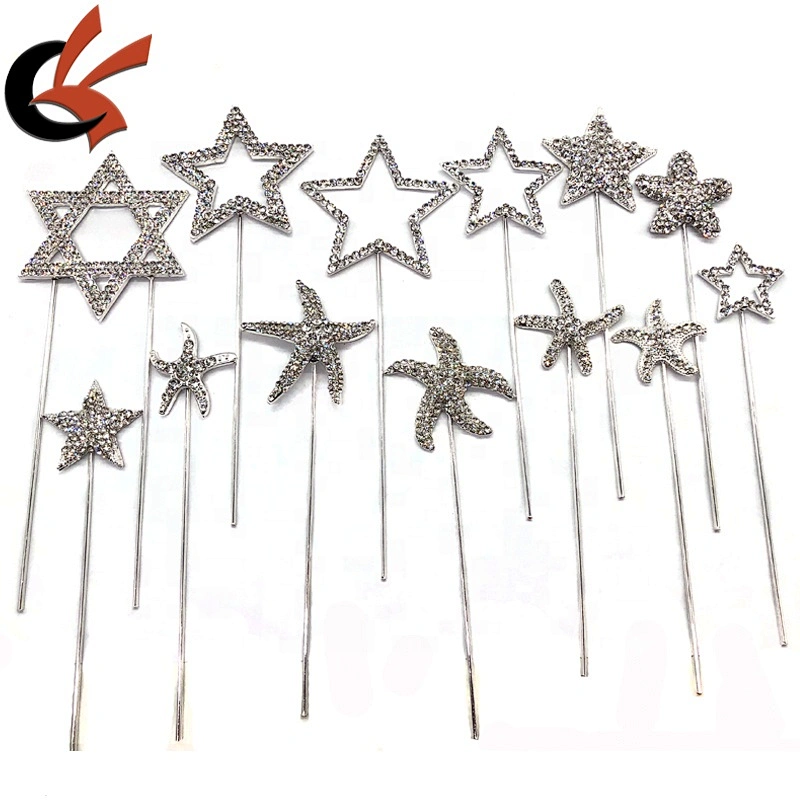 New 25mm star shape diamate rhinestone cup cake topper