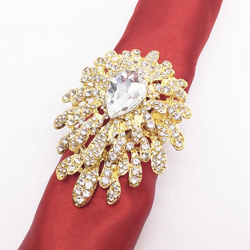Custom Wedding Brass Gorgeous Gold Vintage Jewelry Crystal Rhinestone Napkin Ring