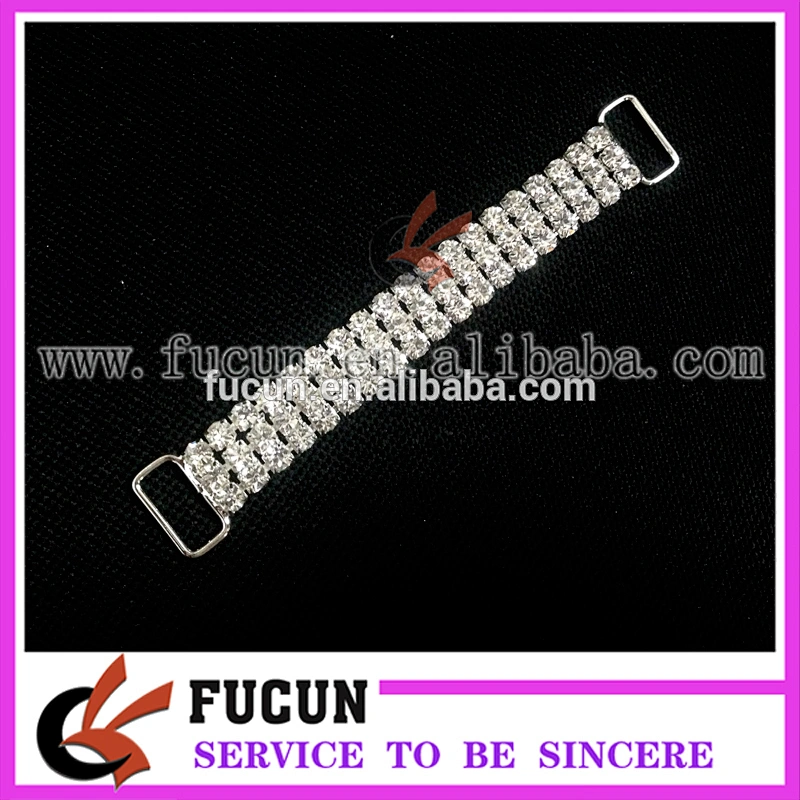 3-Rows Thick Rhinestone Connector for Headbands, Bikini's, Swimsuits