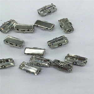 cheap price garment accessories loose rectangle crystal with silver claws sew on rhinestone claw setting