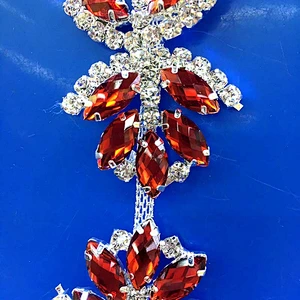 factory supply new design colorful red acrylic rhinestone chain for decoration