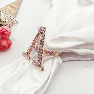Bulk Wholesale custom gold letter rhinestone napkin holder napkin rings