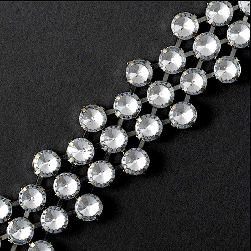 Silver Crystal Mesh Wrap Roll Rhinestone Crystal Ribbon Blanket Lace Trim Wedding Decoration
