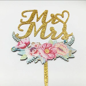 Wedding Cake Topper Acrylic Letter Mr & Mrs Unique Fashion Toppers for cakes Wedding Cake