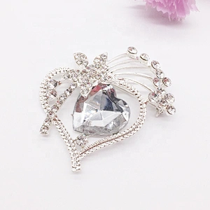 crystal rhinestone heart wedding jewellery diamond brooches for mother