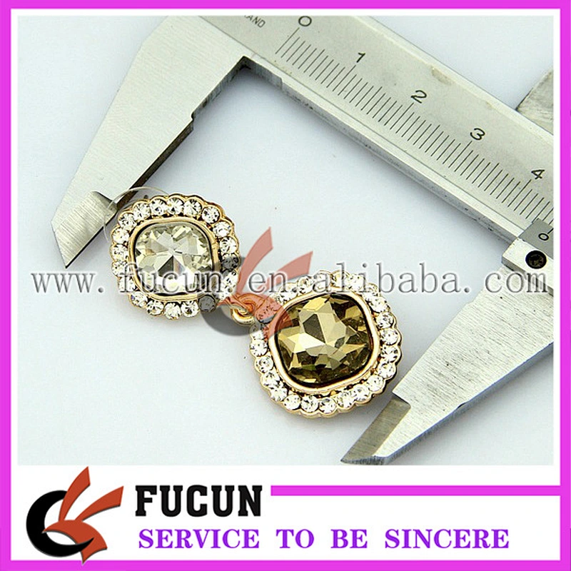 latest fashion design dubai gold plated rhinestone earrings jewelry China wholesale