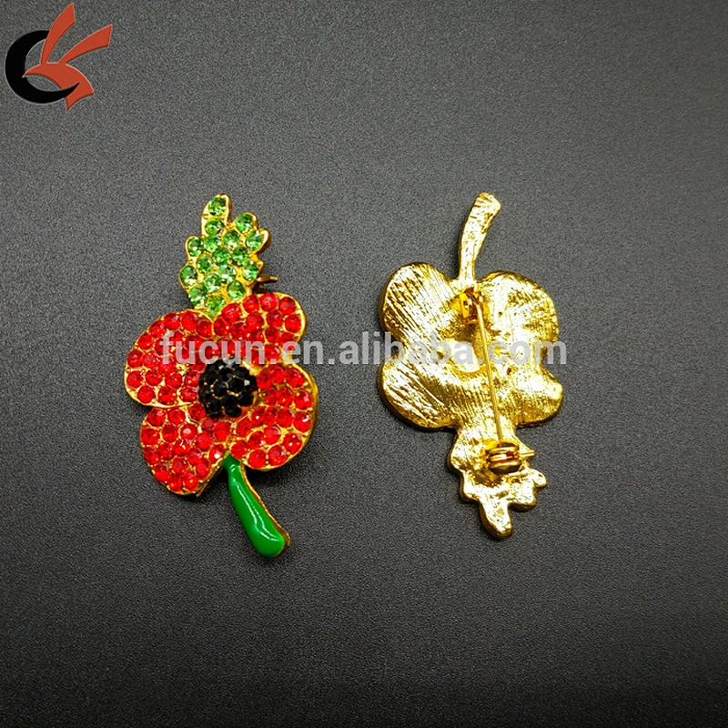 Stunning Rhinestone Custom Flower Brooch Lapel Badge Brooches & Pins