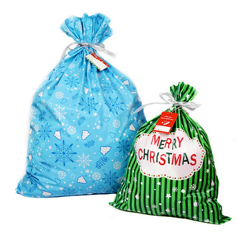 Beautiful New designs Christmas drawstring gift bags christmas candy bag for kid