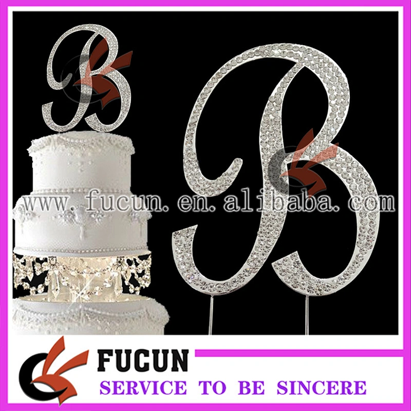 Hot Sale Frozen Wedding Favors Letter Rhinestone Cake Toppers