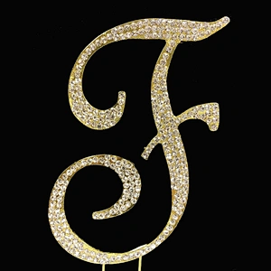A to Z Rhinestone Monogram Wedding Jewelry Letter Initial Alphabet Cake Topper
