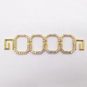 High Quality Factory Square Metal Gold Crystal AB Bikini Connector For Competition BikiniSuit