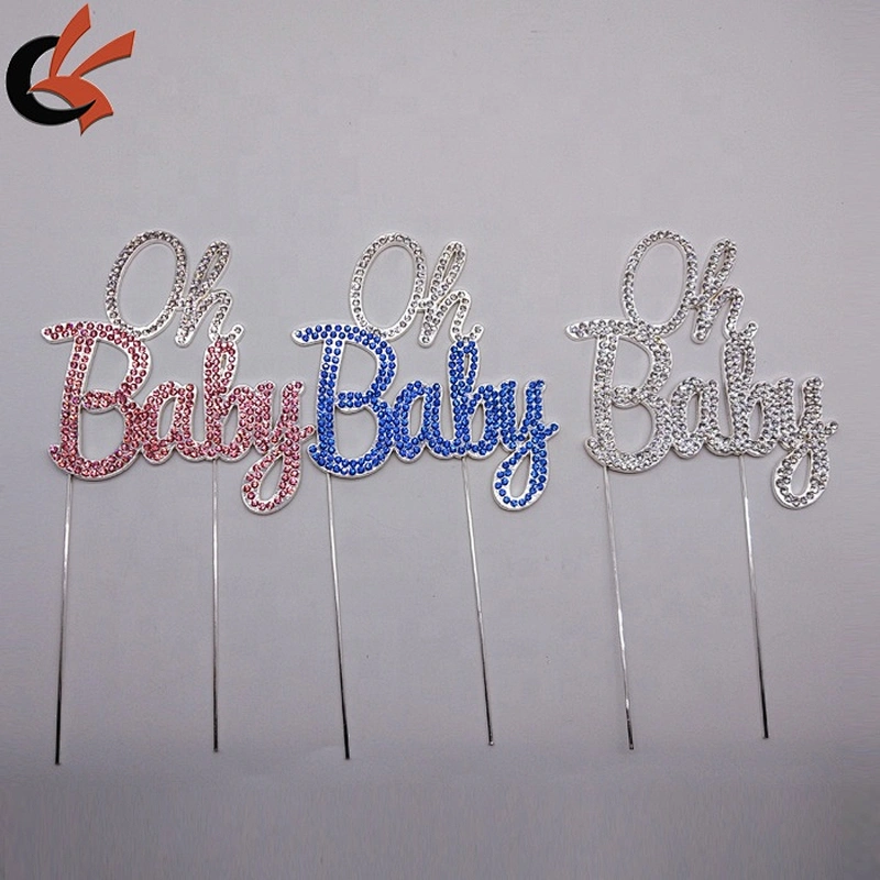 Baby shower Party Blue or Pink Rhinestone  Oh Babygcake topper