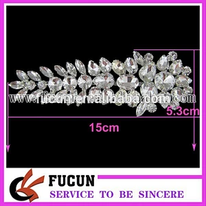 crystal rhinestone applique rhinestone wedding motif for sash or headband rhinestone lace trim