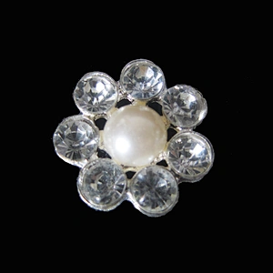 cheap wedding decoration fancy imitated small size pearl beaded button brooch