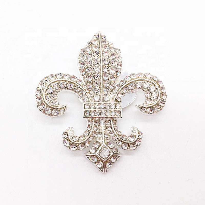 China Wholesale Shoe Parts Accessories Fleur-de-lis Rhinestone Crystal Shoe Purse Clip Buckles