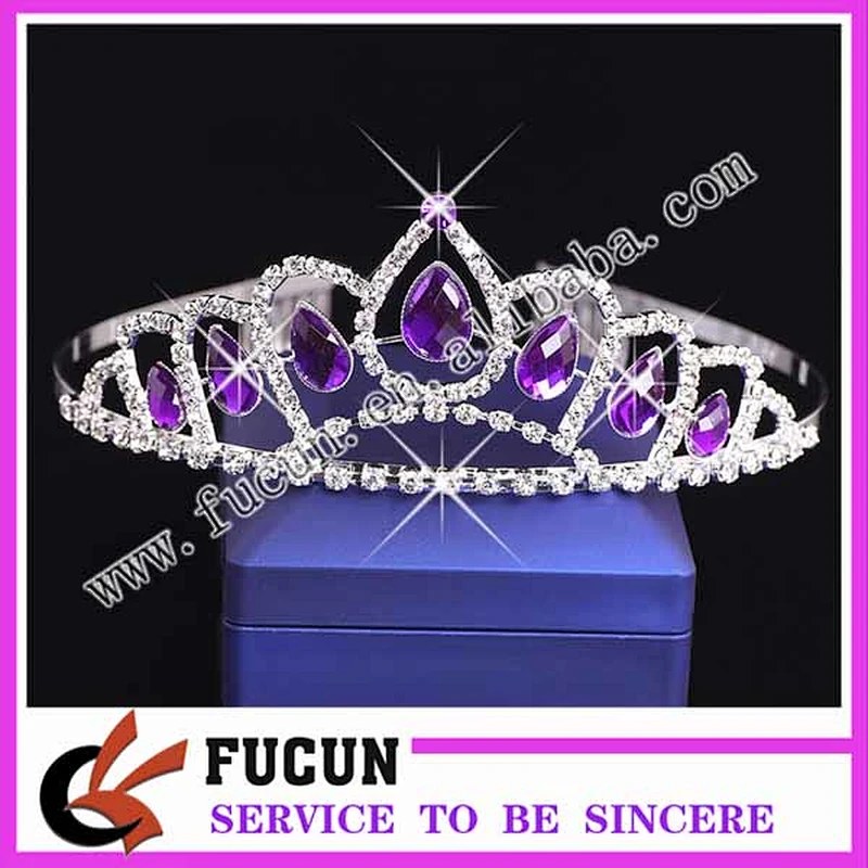 Fashion tall pageant crown tiara large bridal colored rhinestone crown diamante jewelry Miss World tiara