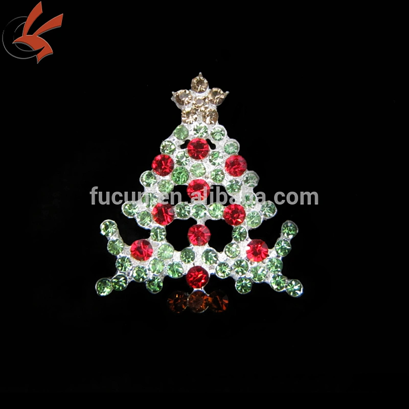 hot sale rhinestone christmas tree brooch