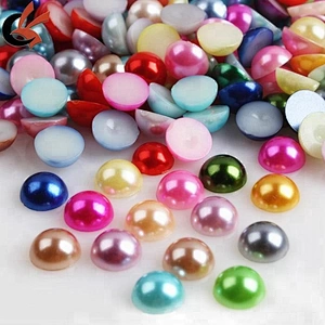 Factory 2mm-25mm loose ABS imitation half cut round pearls