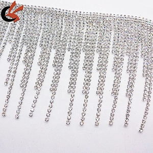 Wholesale DIY Costume Appliques AB Rhinestone Trim in The Yard