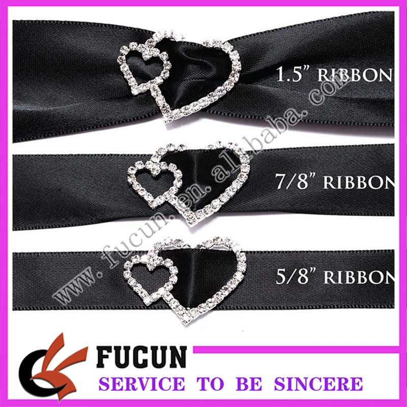 low MOQ Factory Custom rhinestone ribbon slider buckles for wedding decoration