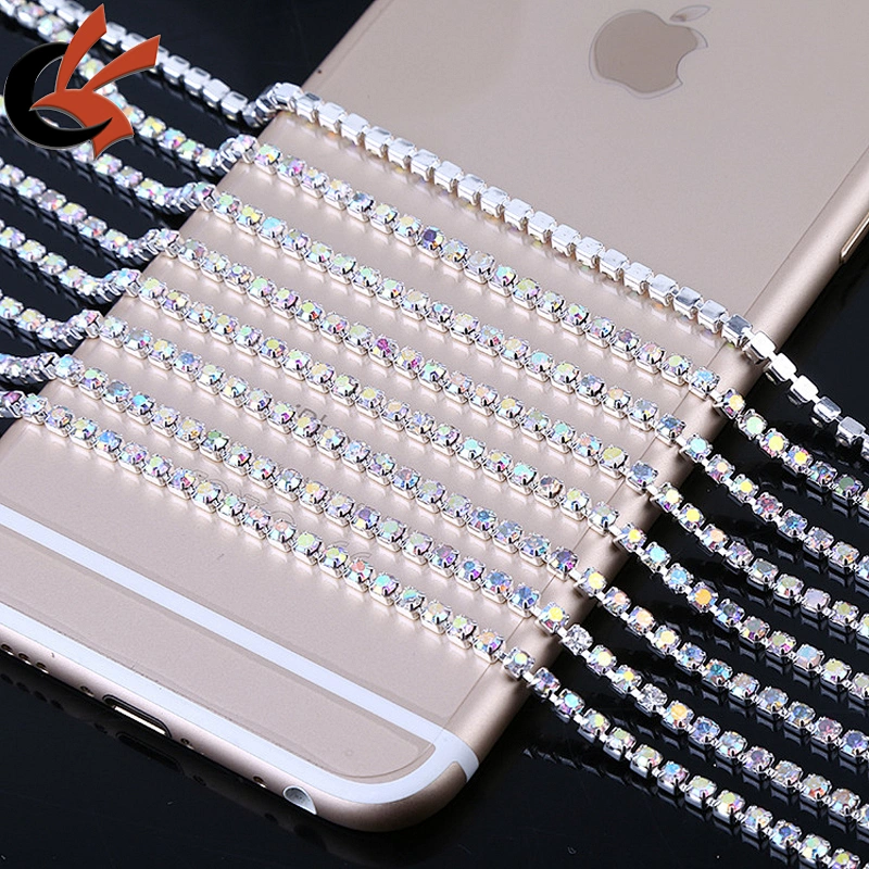 Vintage Rhinestone Chain Jet Black crystal cup chain