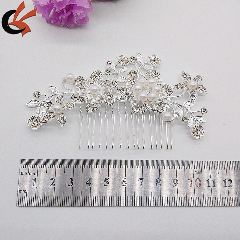 Bridal Wedding Crystal Rhinestones Diamante Vintage Pearl Hair Comb Clip