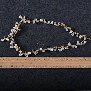 2019 Fashion Mori Flower Wedding Bridal  Rhinestone Pearl Jewelry Set