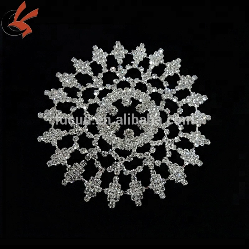 2019 New fashion round sew on rhinestone appliques for sash decoration