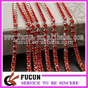6mm ss28 Aqua color DMC rhinestone trim chain roll rhinestone brass cup chain