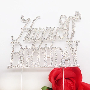 Custom birthday cake party decorations 80th favors happy birthday souvenirs cake topper for girls