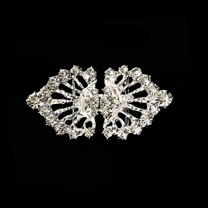 2017 hot sale mental alloyed rhinestone pair Closure Clasp buckle For Wedding Invitation Ribbon