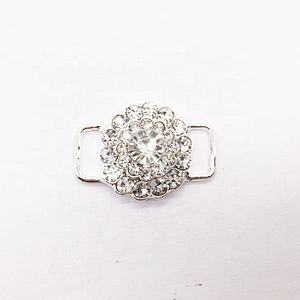 Crystal flower rhinestone clear ab swimming suit buckle connector for bikini centre