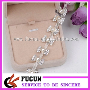 Wedding Waist Belt Beaded Rhinestone Trims/Headband Pearl Beaded Trims Chain