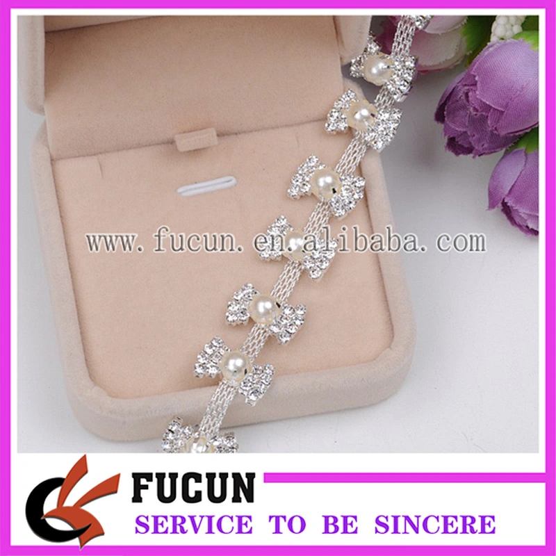 Wedding Waist Belt Beaded Rhinestone Trims/Headband Pearl Beaded Trims Chain