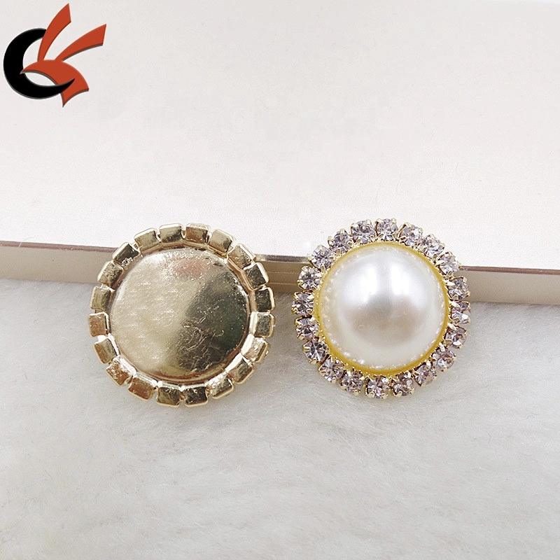 hot sale 20mm small gold plating pearl rhinestone crystal brooches