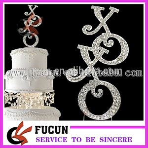 hot sale rhinestone cake topper /party supply /wedding decoration